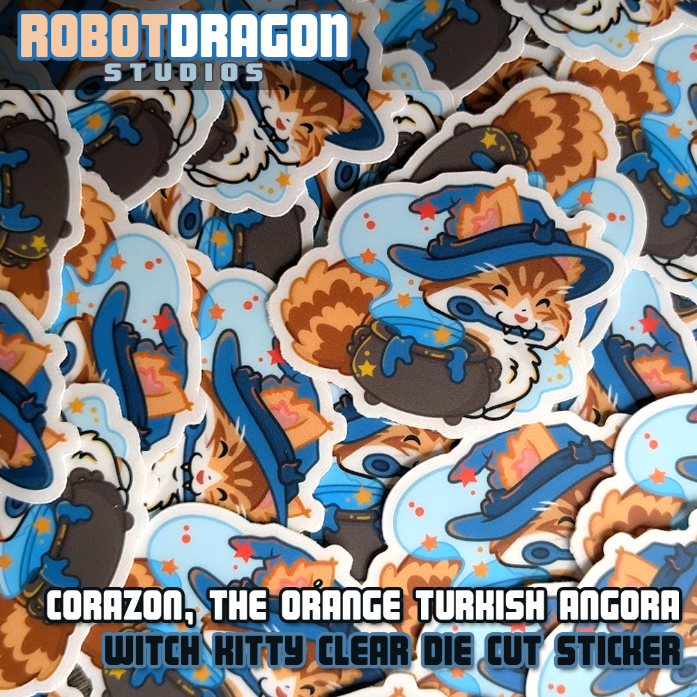 Corazón Witch Kitty Sticker