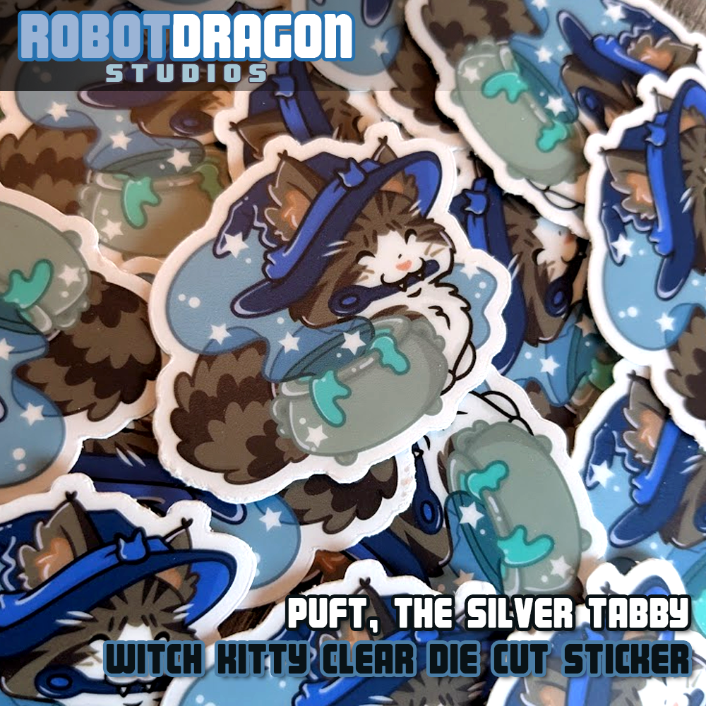 Puft Witch Kitty Sticker