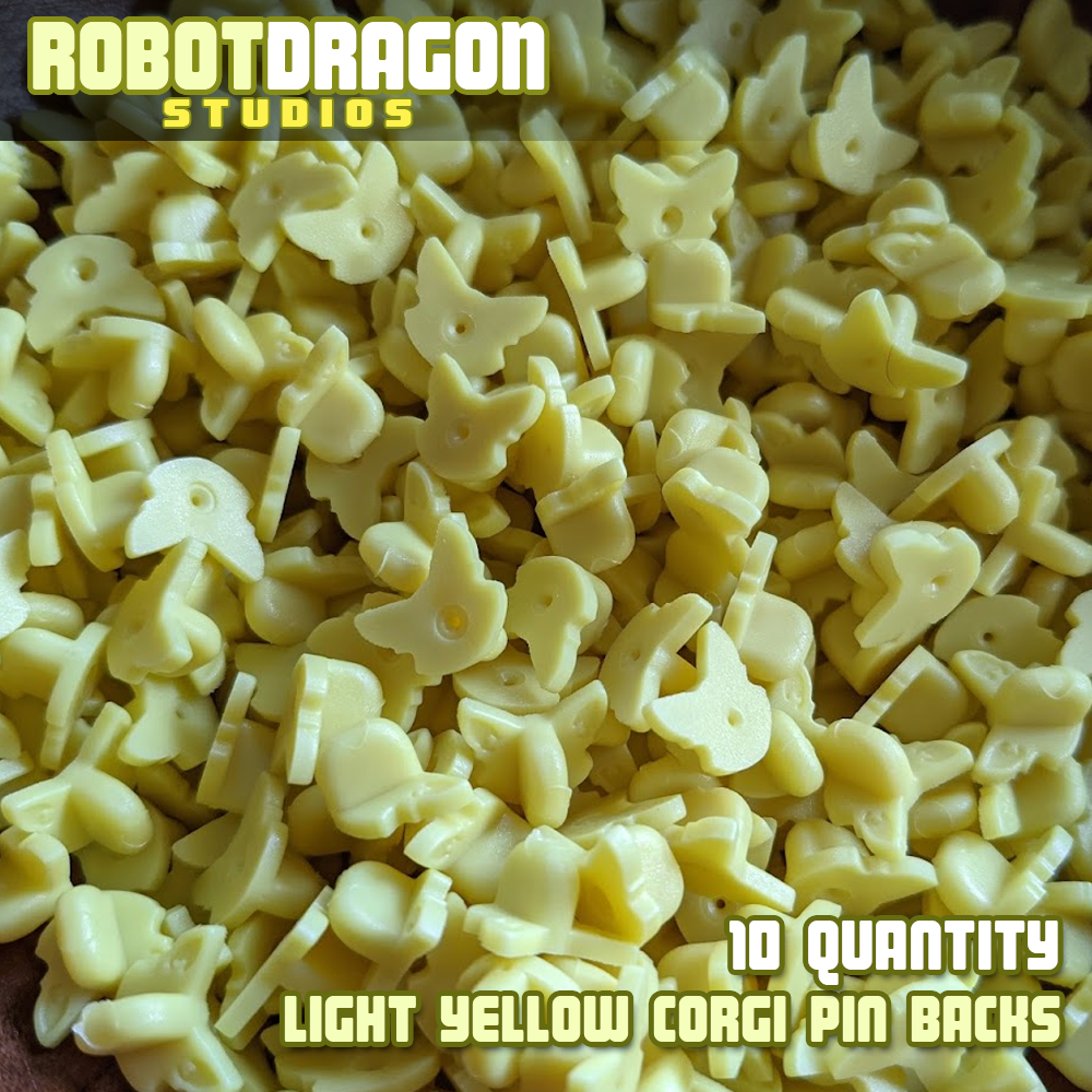 Light Yellow Corgi Pin Back