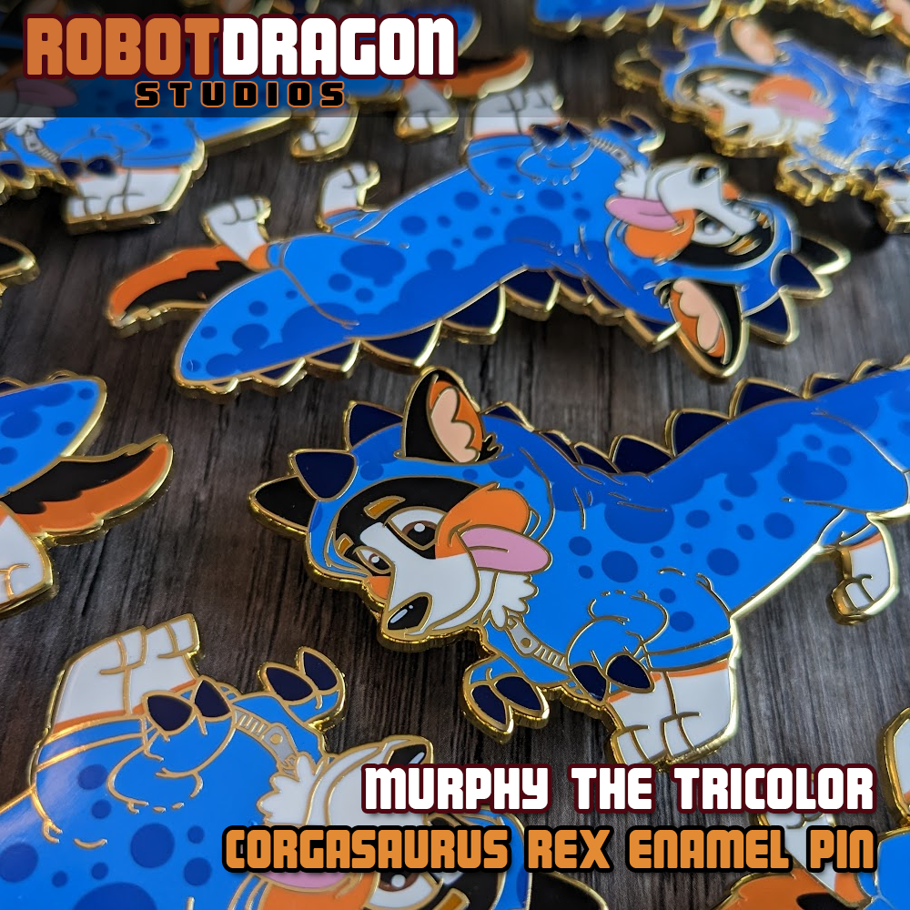 Corgasaurus Rex and Pup-bee Costume Enamel Pins