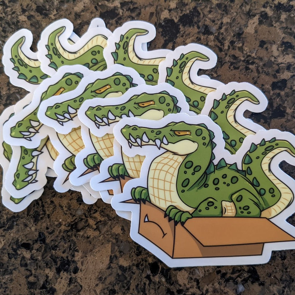 Croc in a Box Sticker