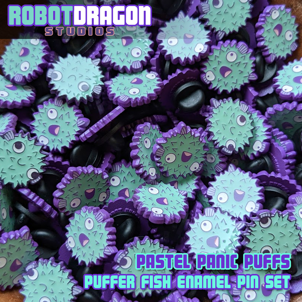 Pastel Puffer Fish Enamel Pin