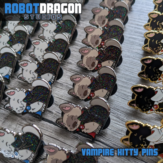 Vampire Kitty Enamel Pin