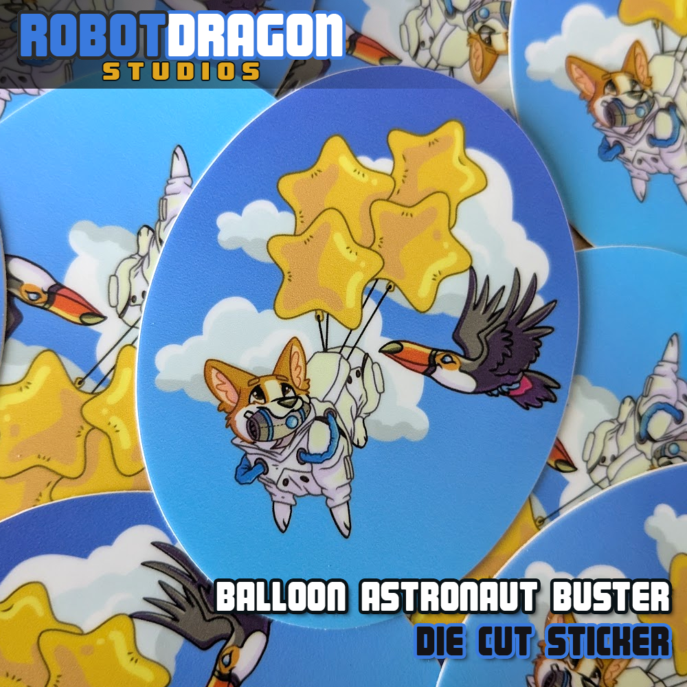 Balloon Astronaut Buster Sticker