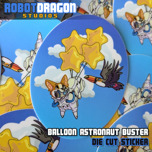 Balloon Astronaut Buster Sticker
