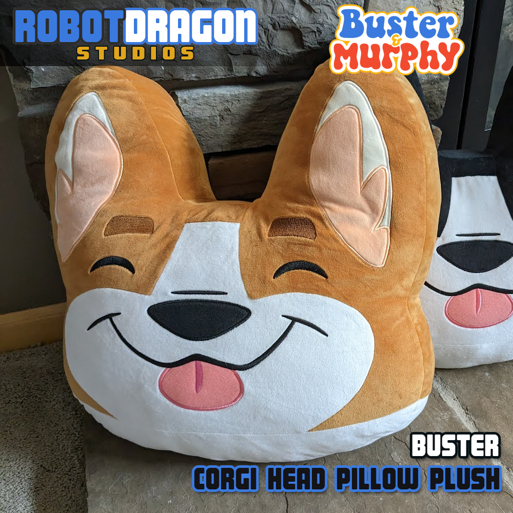 Buster & Murphy: Buster Corgi Head Pillow Case