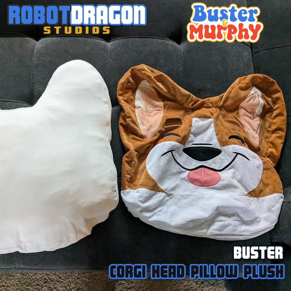 Buster & Murphy: Buster Corgi Head Pillow Case