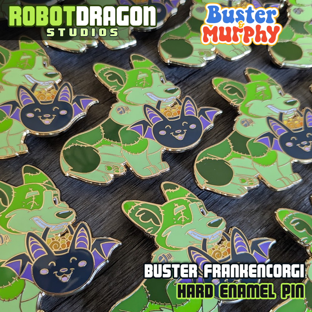 Buster Frankencorgi Enamel Pin