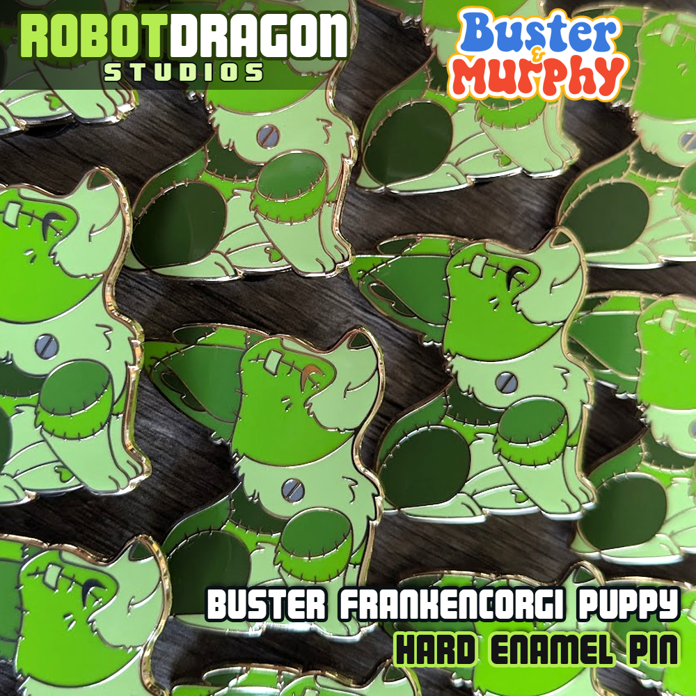 Buster Frankencorgi Puppy Enamel Pin