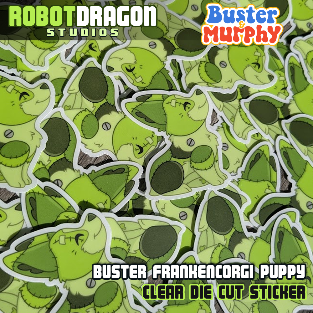 Buster Frankencorgi Puppy Sticker