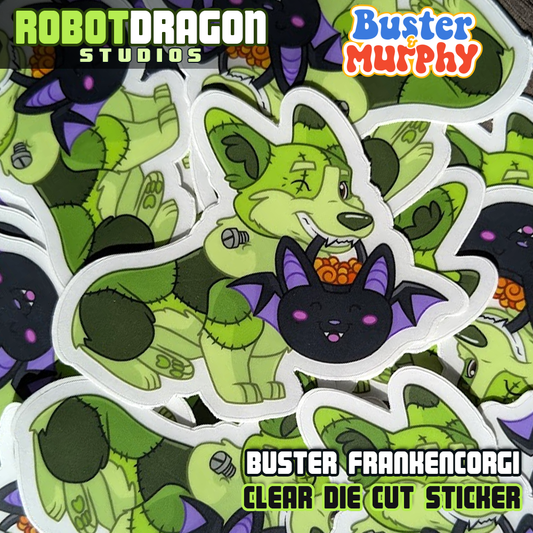 Buster Frankencorgi Sticker