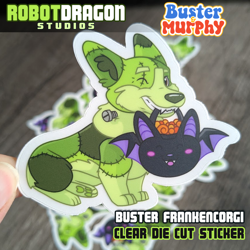 Buster Frankencorgi Sticker