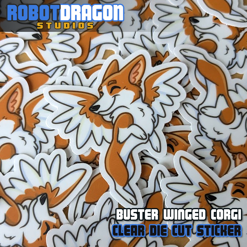 Buster Winged Corgi Sticker
