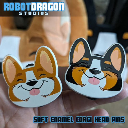 Corgi Head Enamel Pin