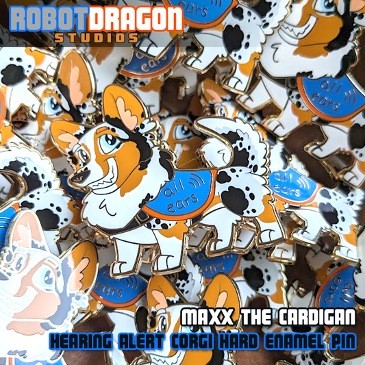 Hearing Alert Corgi Enamel Pin