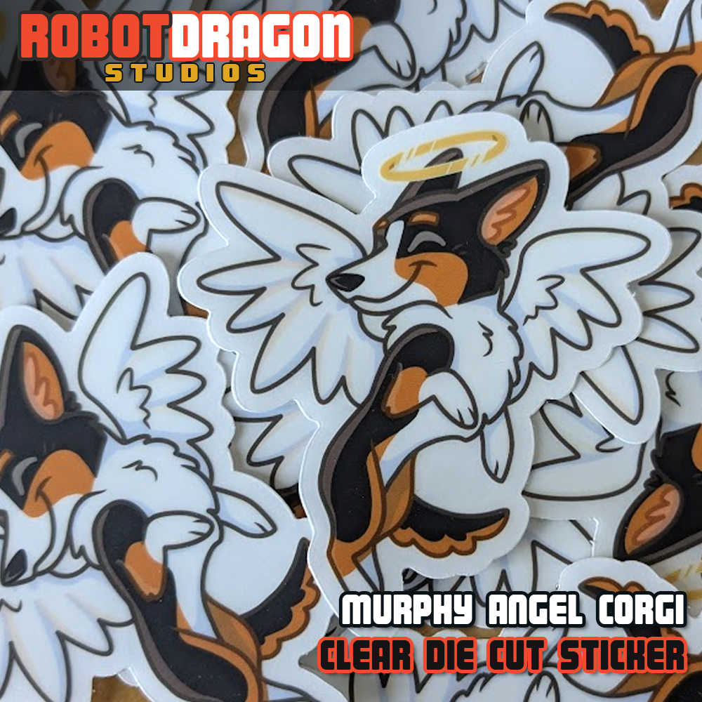 Murphy Angel Corgi Sticker