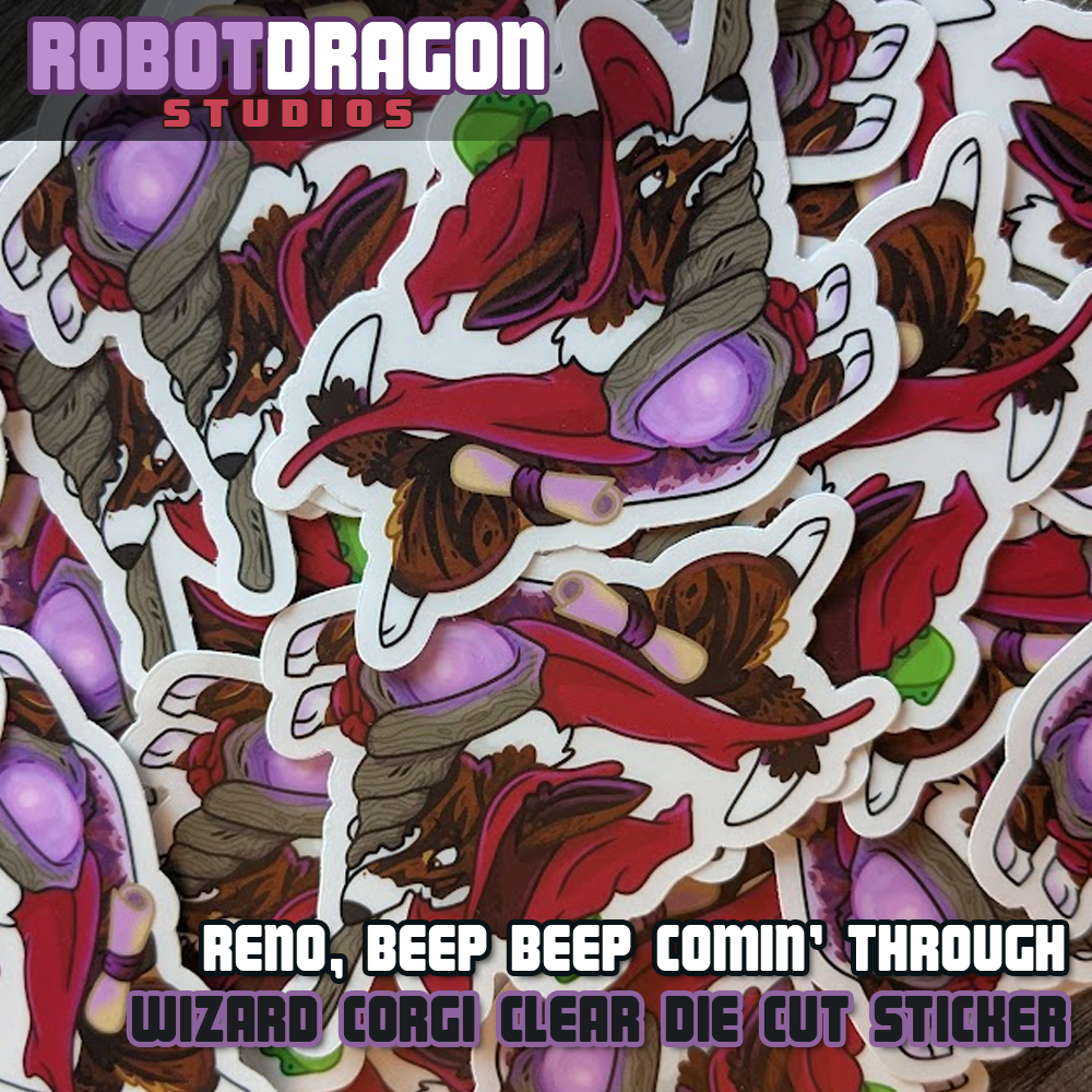 Reno Wizard Corgi Sticker