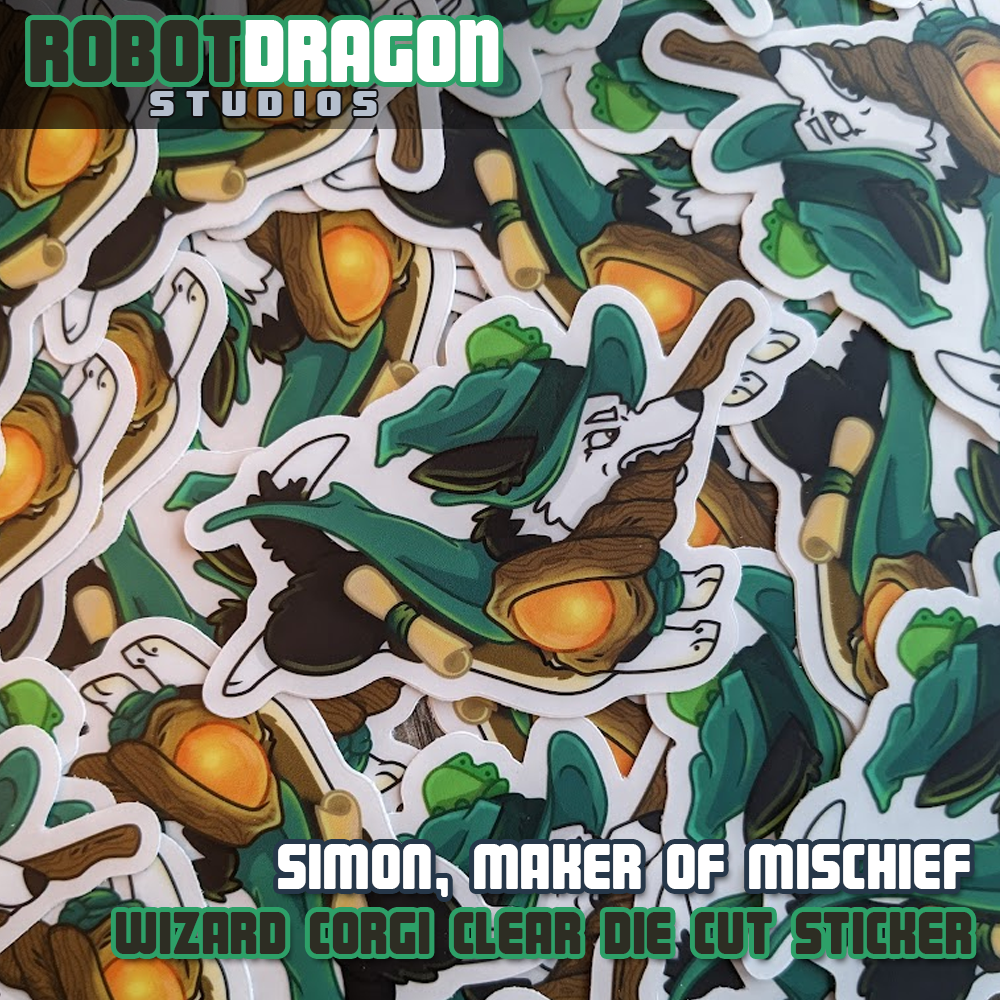 Simon Wizard Corgi Sticker