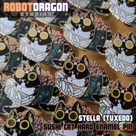 Stella (Tuxedo) Sushi Cat Enamel Pin