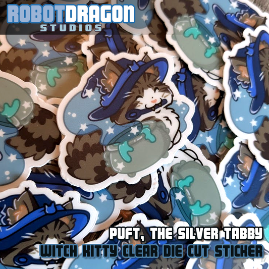 Puft Witch Kitty Sticker