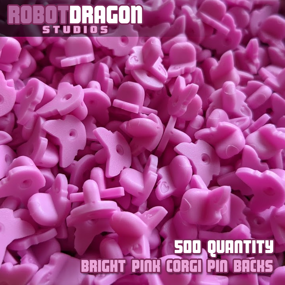 Bright Pink Corgi Pin Back