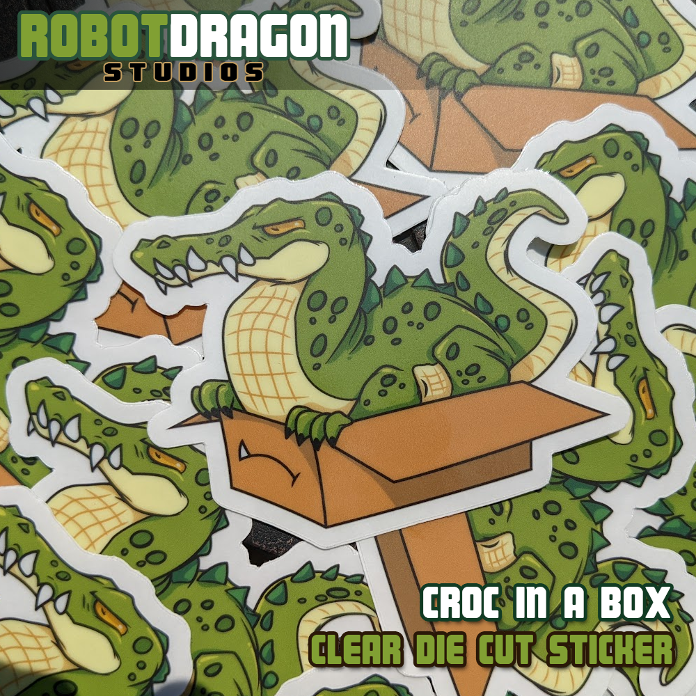 Crocy Sticker Premium Stickers Collection - Custom Vinyl Stickers | Robot Dragon Studios