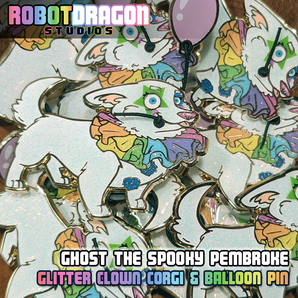 Clown Corgi Enamel Pin