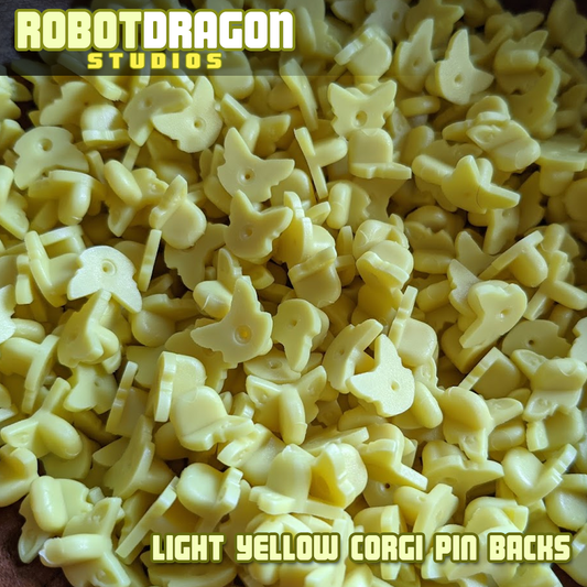 Light Yellow Corgi Pin Back