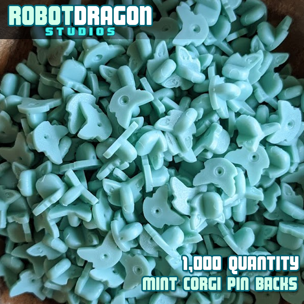 Mint Corgi Pin Back