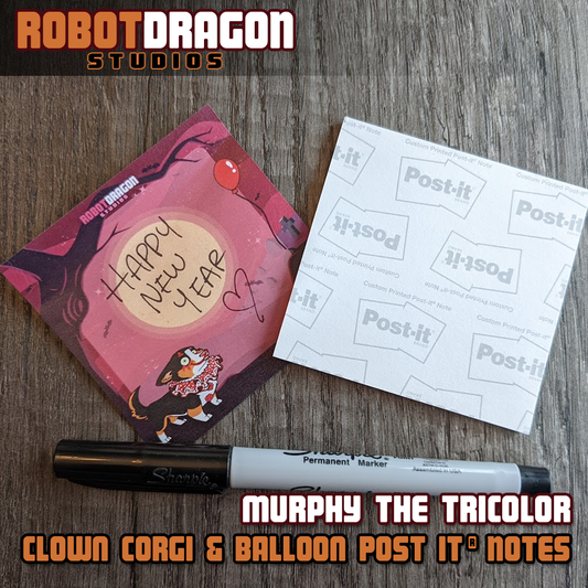 Murphy the Clown Corgi & Balloon Post-it® Notes