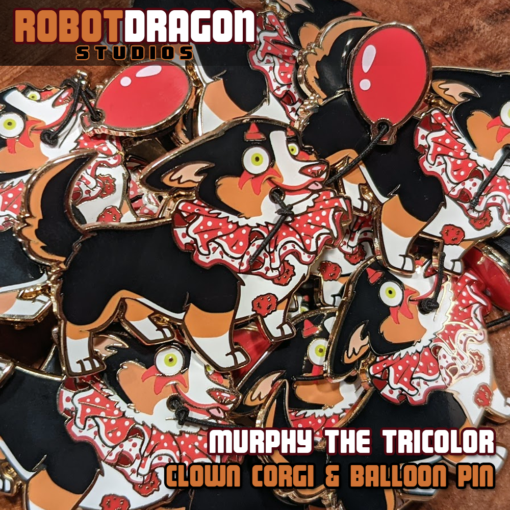Clown Corgi Enamel Pin
