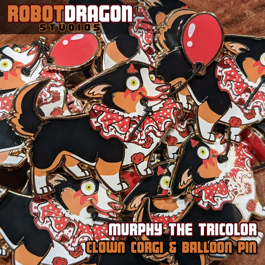 Clown Corgi Enamel Pin