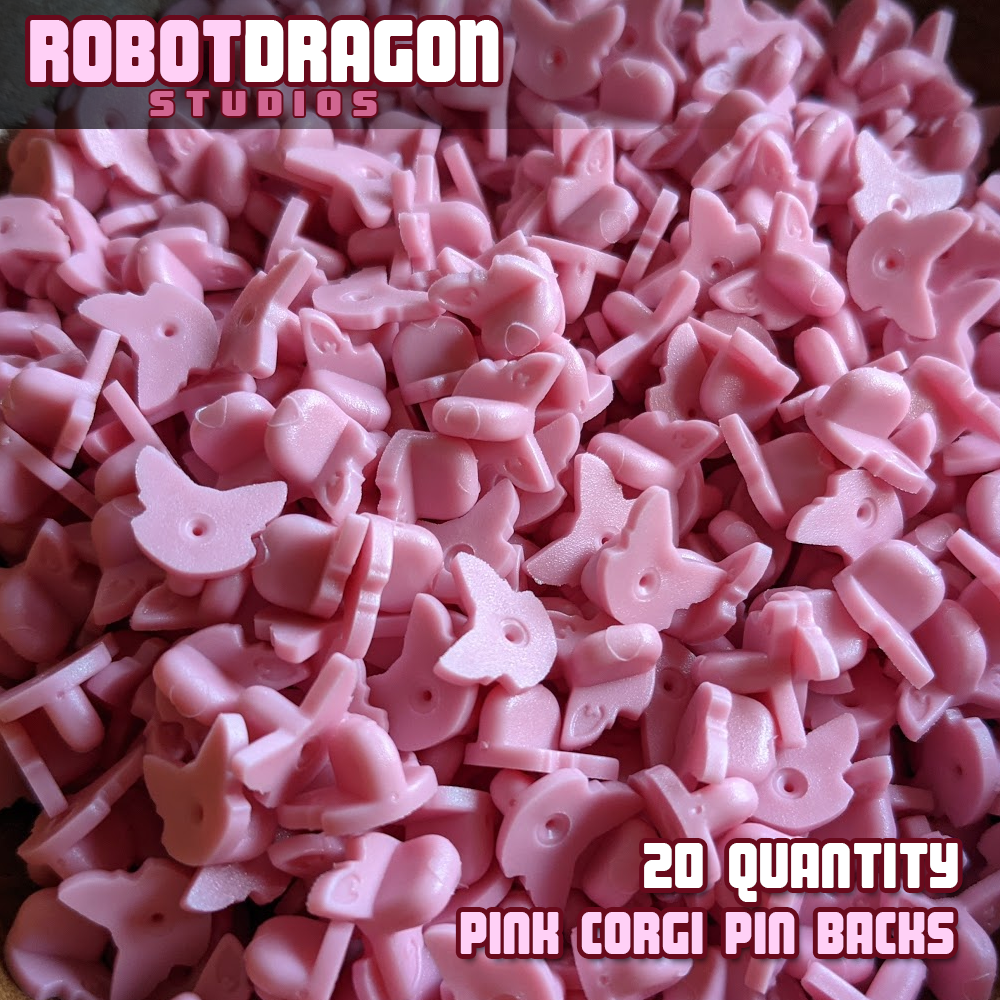 Pink Corgi Pin Back