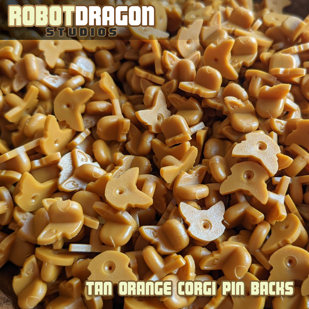 Tan Orange Corgi Pin Back