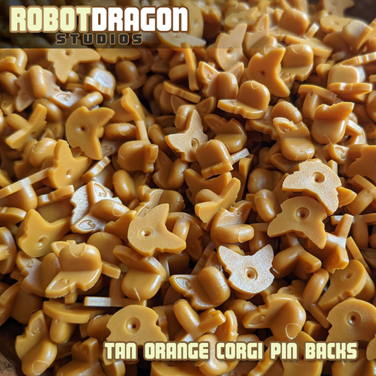 Tan Orange Corgi Pin Back