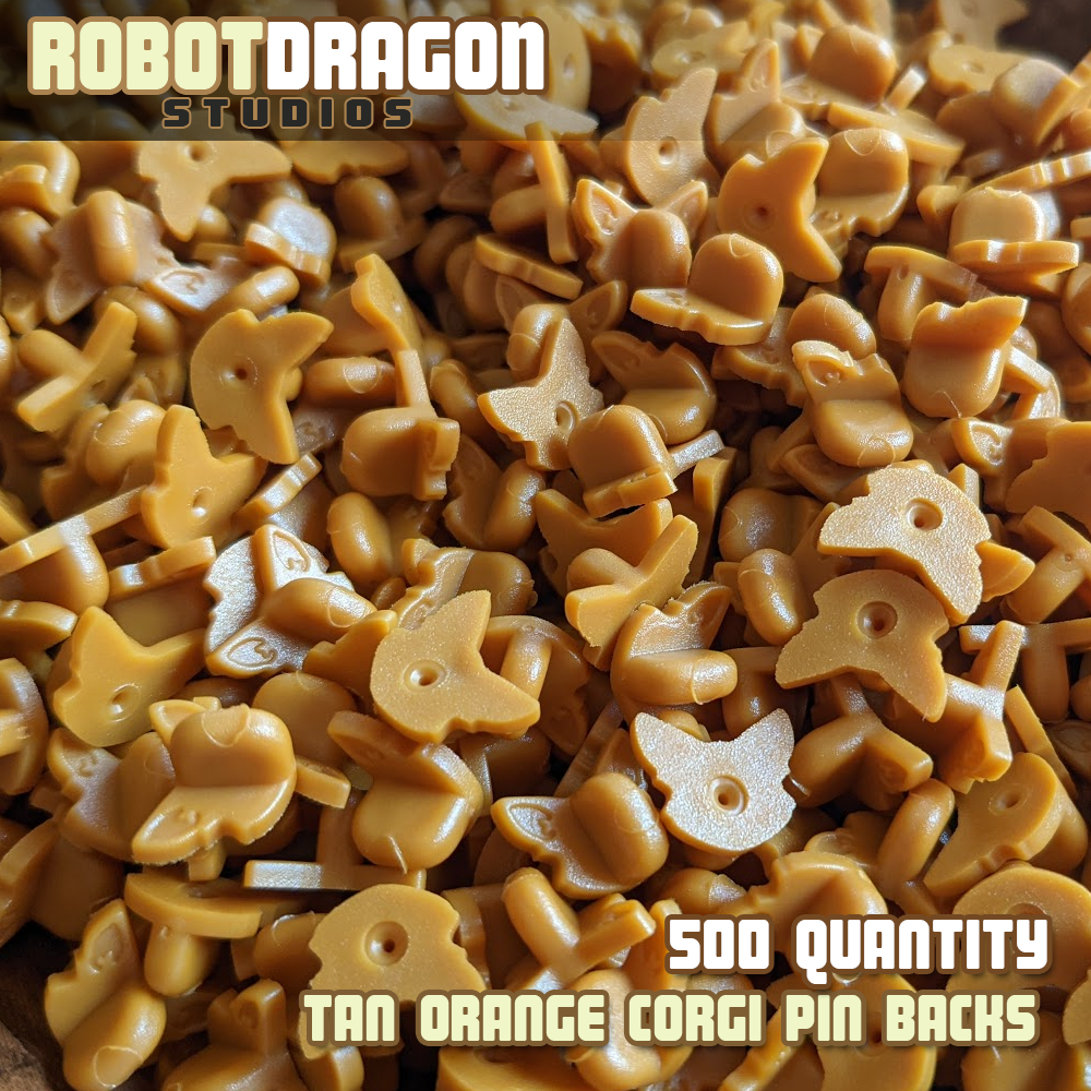 Tan Orange Corgi Pin Back