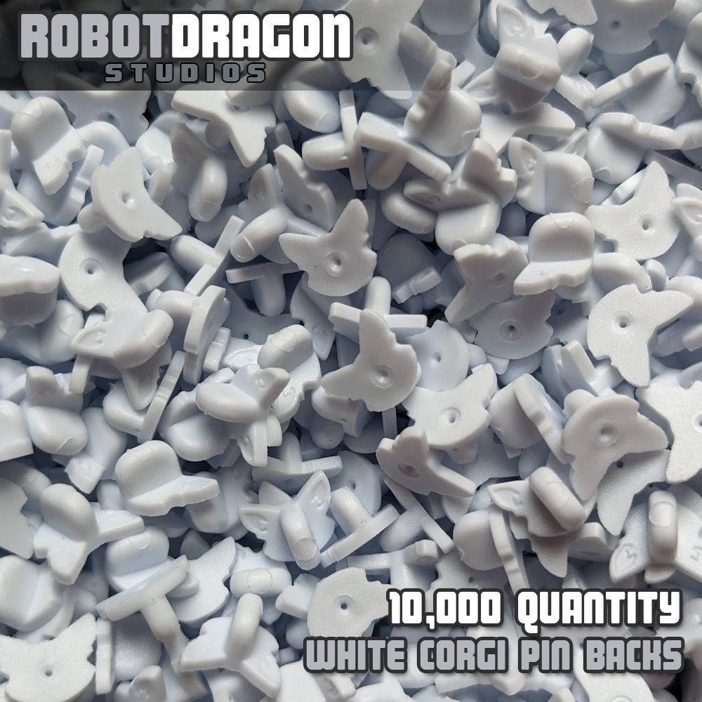 White Corgi Pin Back