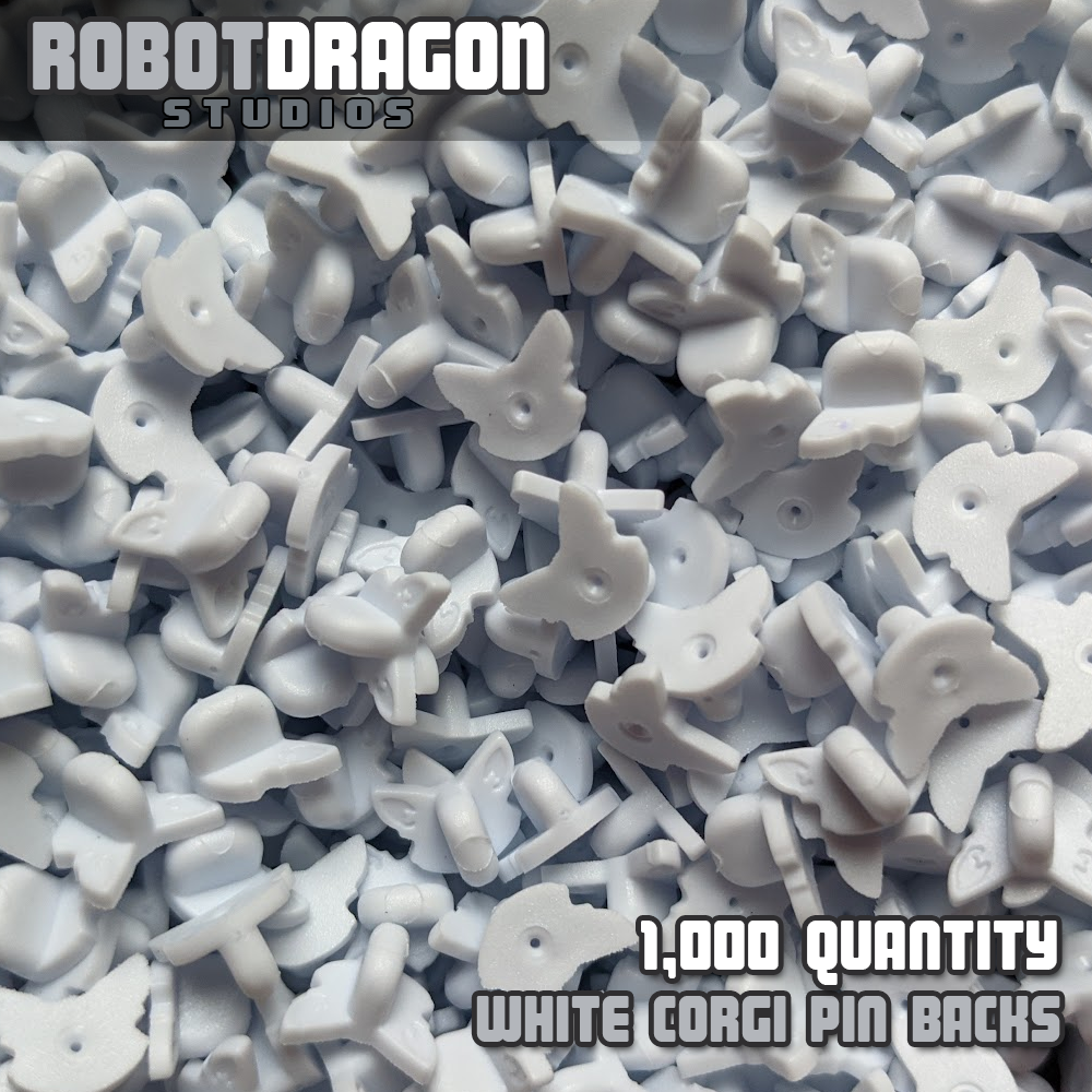 White Corgi Pin Back