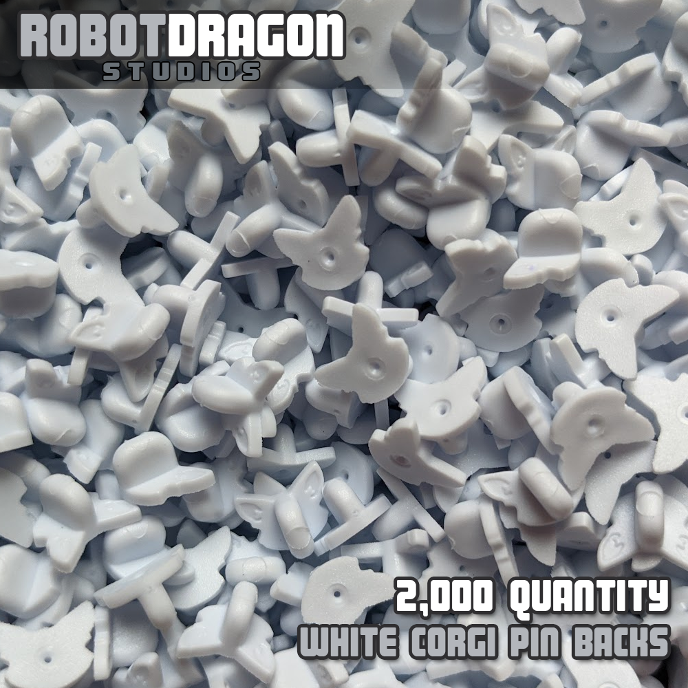 White Corgi Pin Back